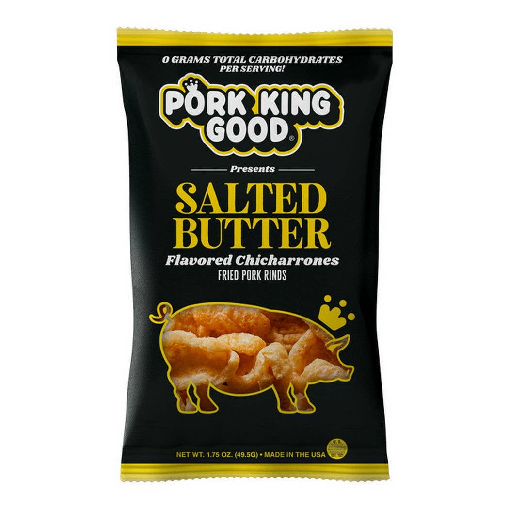 Pork King Good Salted Butter Pork Rinds 1.75oz Bag