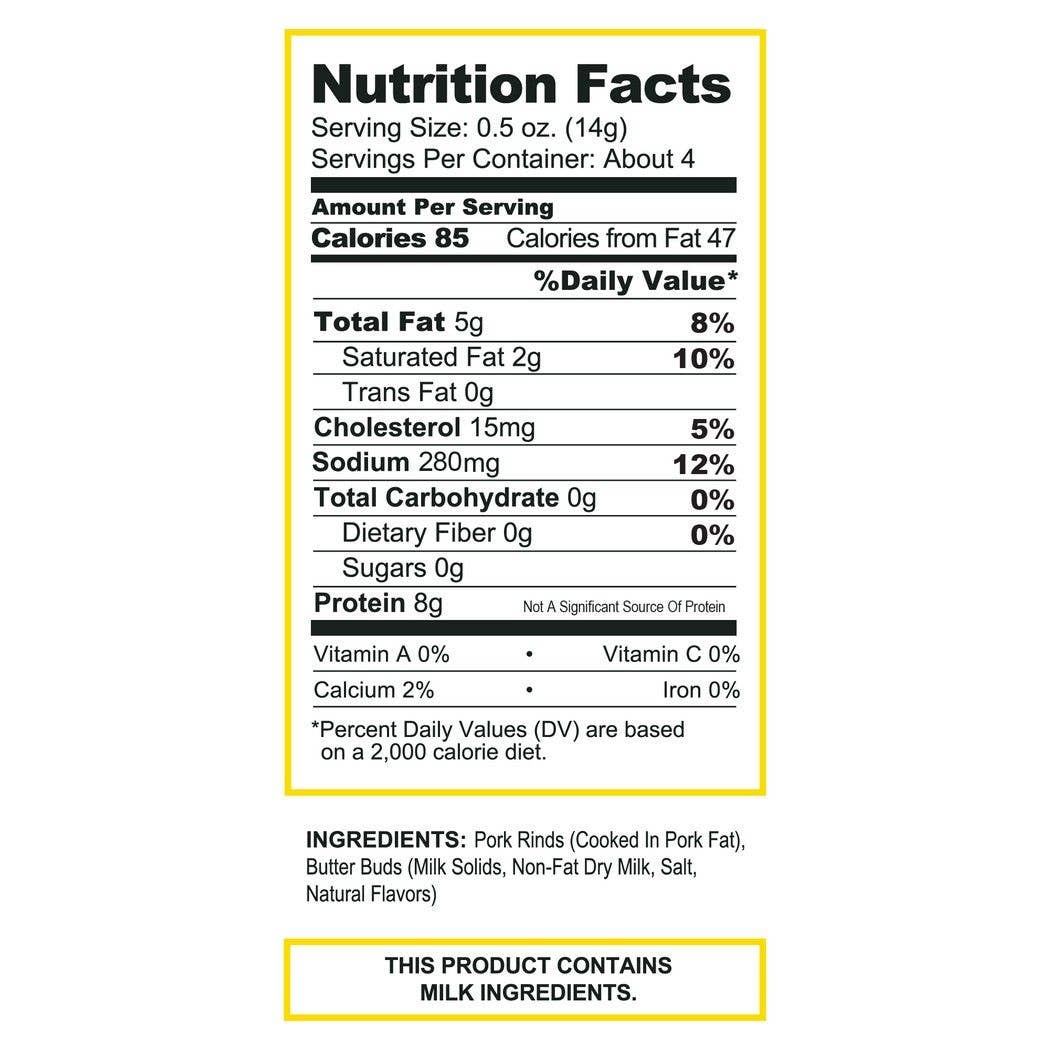 Pork King Good Salted Butter Pork Rinds 1.75oz Bag