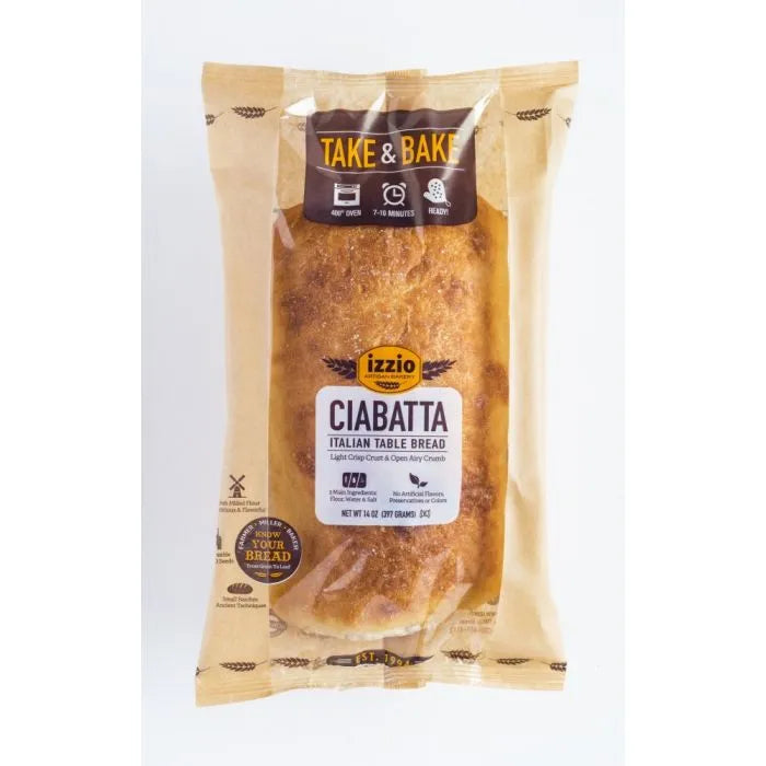 Pan ciabatta para llevar y hornear