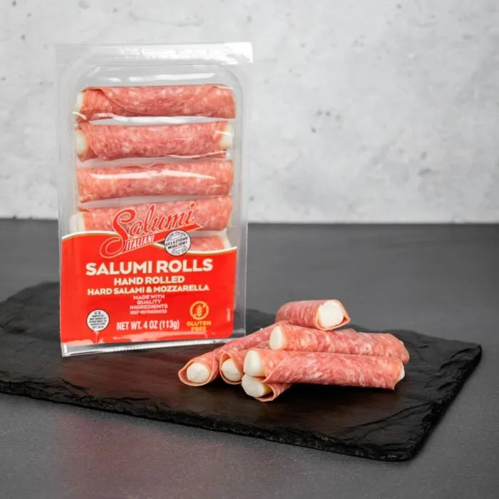 Rollitos de salami duro y mozzarella