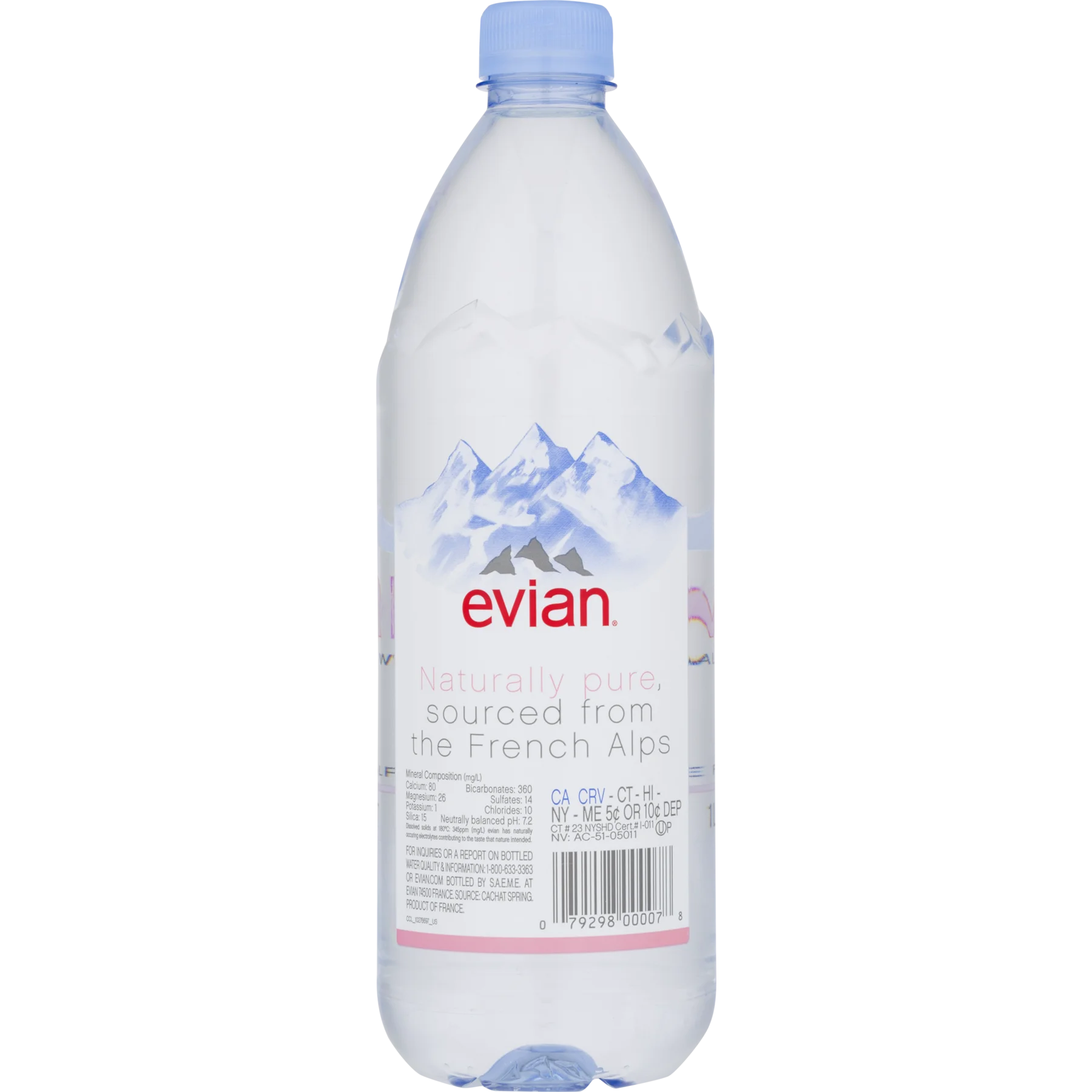 Evian Natural Spring Water – 1L Bottle