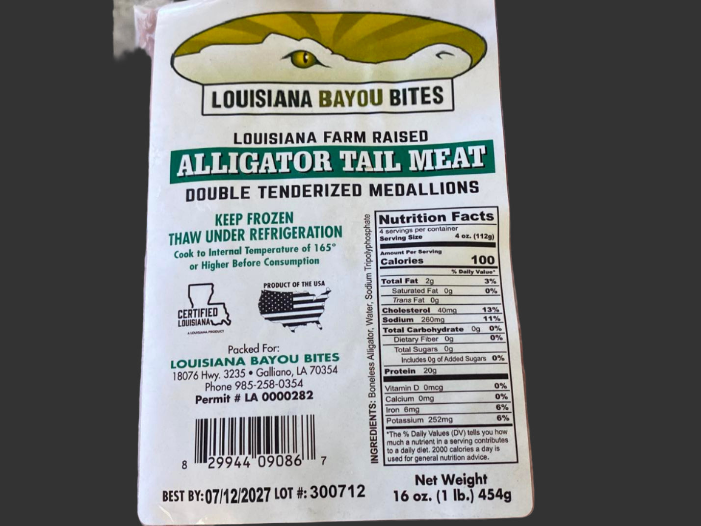 Alligator Tail Meat